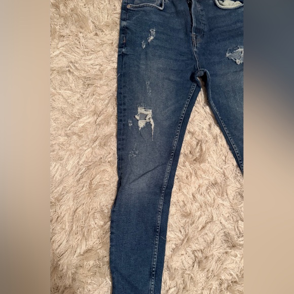 BOGO 🛍️ Zara Blue Distressed Skinny Jeans - Picture 3 of 9